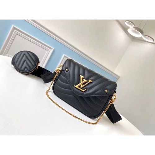 LOUIS VUITTON NEW WAVE Originl lederen schoudertas M56466 zwart