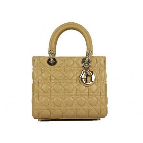 Christian Dior Lambskin Bags Lady Dior Bag CAL44550 Beige Goud