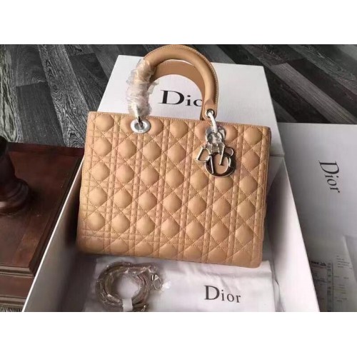 Lady Dior tas Originele middentas van schapenleer CD6323 Abrikoos