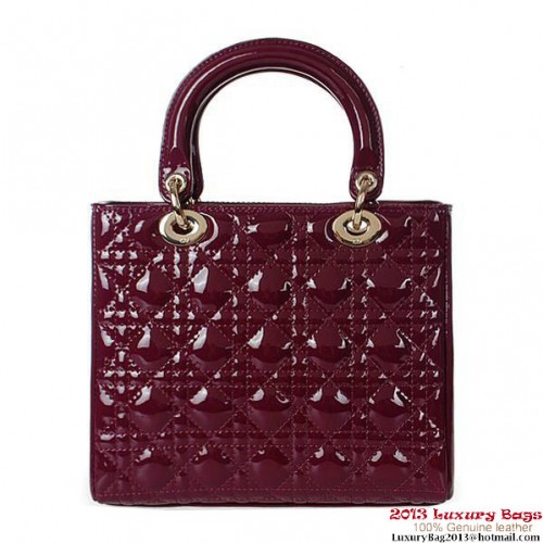Lady Dior Bag mini-tas lakleer D9601 paars