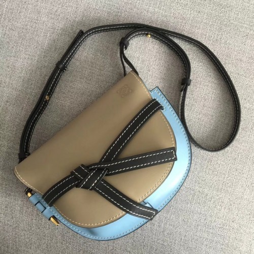 Loewe Crossbody Tassen Origineel Leer 8088 Abrikoos lichtblauw