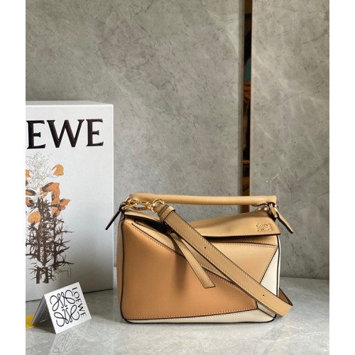 Loewe puzzeltas origineel leer 61843 bruin&abrikoos