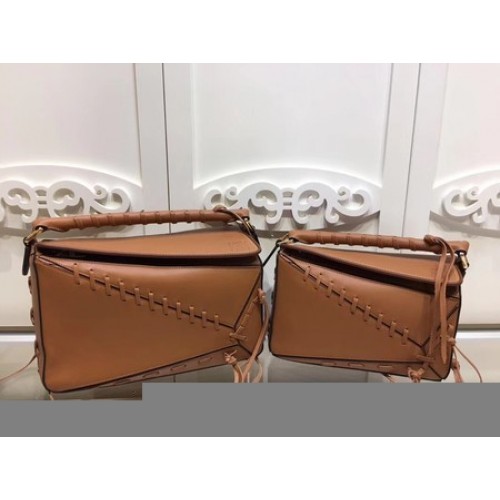 Loewe Puzzle draagtas van kalfsleer 9124 bruin