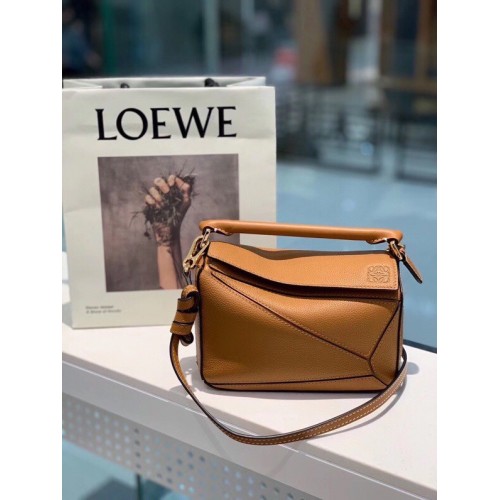 Loewe mini puzzeltas origineel leer 61841 bruin