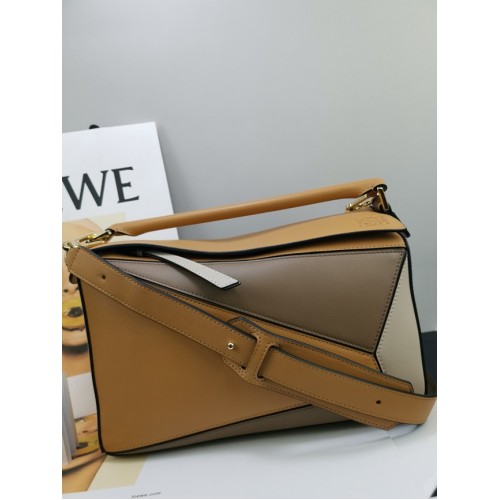 Loewe Puzzeltas Origineel Leer 61842 bruin&grijs