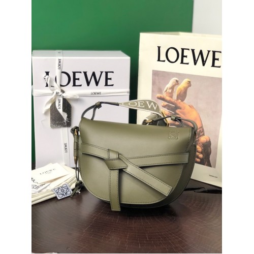 Loewe kleine Crossbody Tassen Origineel Leer 8087 zwartgroen