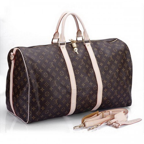 Louis Vuitton Monogram Canvas Keepall 55 met schouderriem M41414