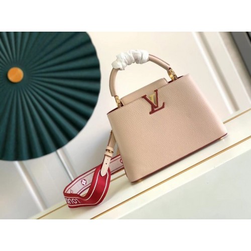 Louis Vuitton CAPUCINES BB M59266 Eierschaal&Lie de Vin Rood