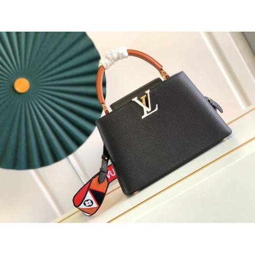 Louis Vuitton CAPUCINES Origineel Leer PM M59020 Zwart