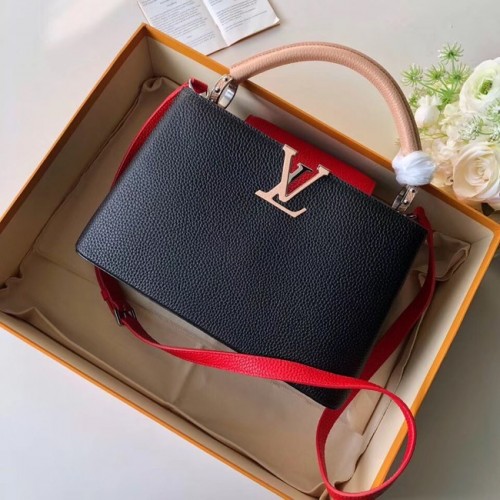 Louis Vuitton CAPUCINES PM M51814 zwart&roze&rood
