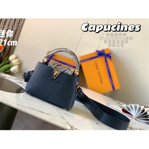 Louis Vuitton CAPUCINES PM Origineel Python Leer N80041 Navy