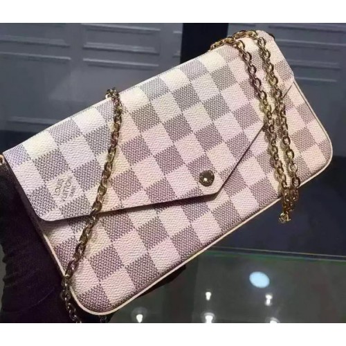 Louis Vuitton Damier Azur Canvas FELICIE KETTINGPORTEFEUILLE N61276