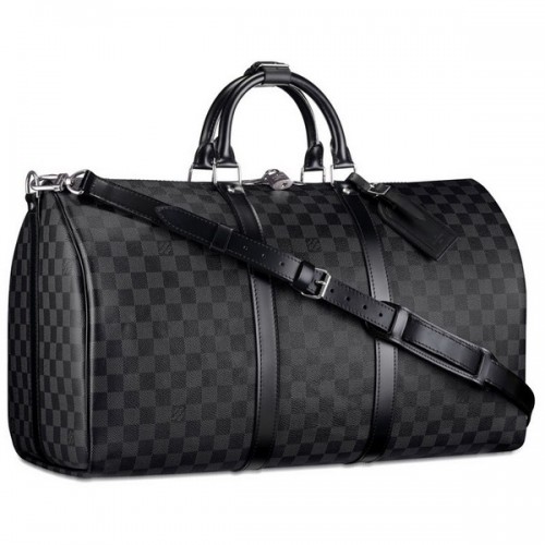 Louis Vuitton Damier Graphite Canvas Keepall 55 met schouderriem N41413