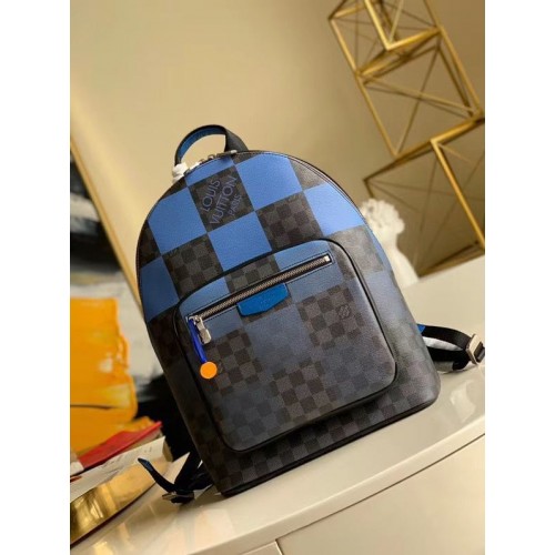 Louis Vuitton Damier Graphite Canvas originele lederen rugzak N40402 blauw