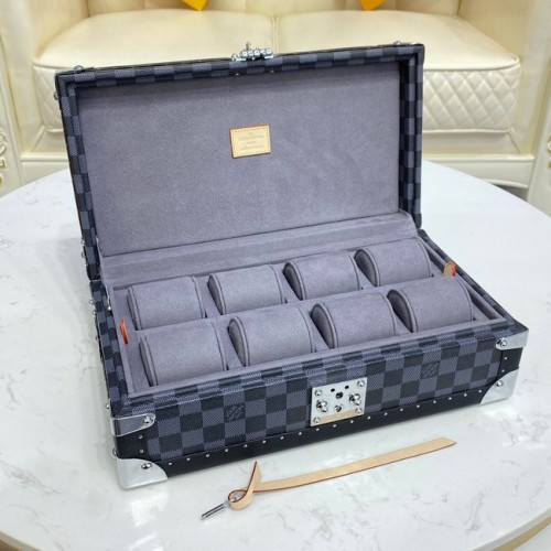 Louis Vuitton Damier Graphite canvas 8 HORLOGE CASE M47641 grijs