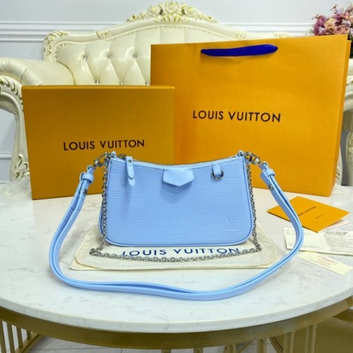 Louis Vuitton EASY POUCH ON RIEM M80471 lichtblauw