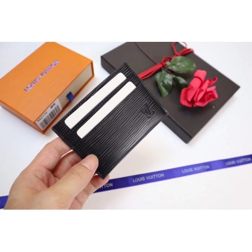 Louis Vuitton Epi lederen KAARTHOUDER M60721 zwart