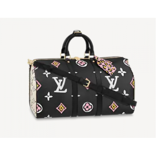 Louis Vuitton KEEPALL BANDOULIERE 45 M58656 zwart