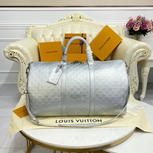 Louis Vuitton KEEPALL BANDOULIERE 55 M58041 zilver