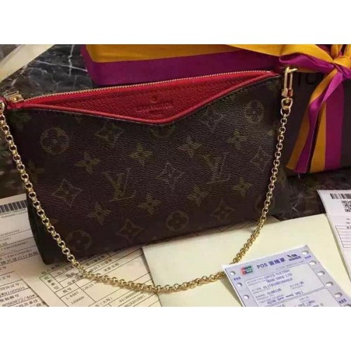 Louis Vuitton M41638 Rode Monogram Canvas PALLAS Koppeling