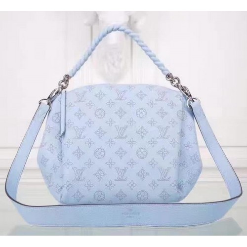 Louis Vuitton Mahina lederen BABYLONE CHAIN BB tas M51223 blauw
