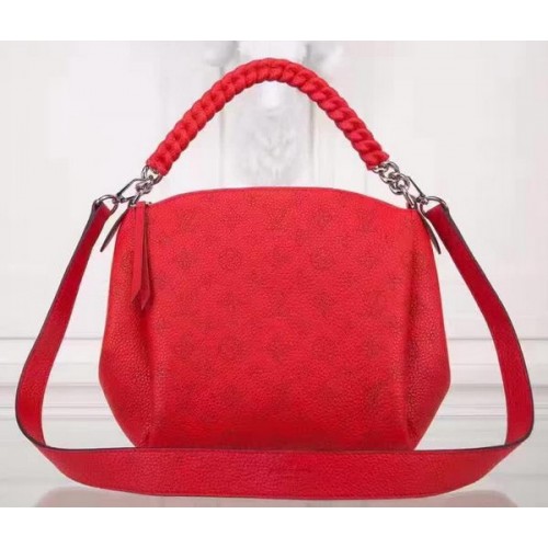 Louis Vuitton Mahina lederen BABYLONE CHAIN BB tas M51223 rood