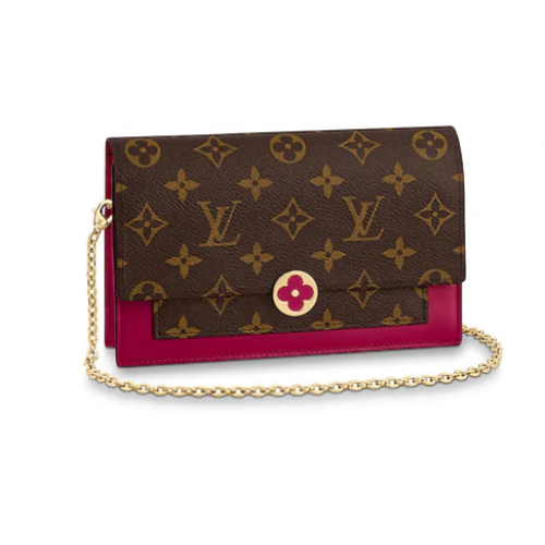 Louis Vuitton monogram canvas FLORE kettingportemonnee M67404 Lie De Vin