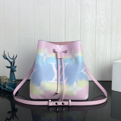 Louis Vuitton Monogram Canvas Neonoe Origineel Leer M45126 Roze & Blauw