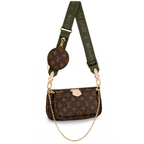Louis Vuitton Monogram Canvas Origineel Leer M44823 Zwartachtig groen