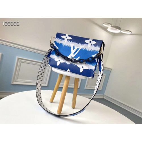 Louis Vuitton Monogram Canvas Origineel Leer M68137 blauw