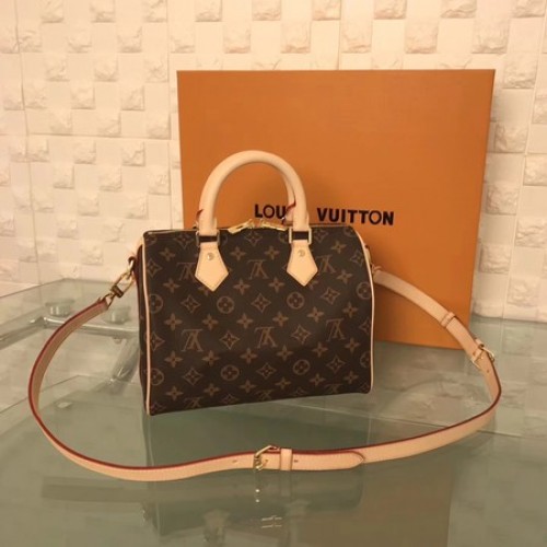 Louis Vuitton Monogram Canvas Speedy 25 met schouderriem M40390