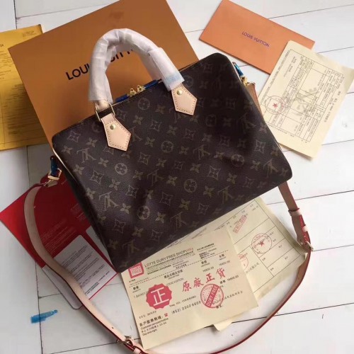 Louis Vuitton Monogram Canvas Speedy 30 met schouderriem M40391