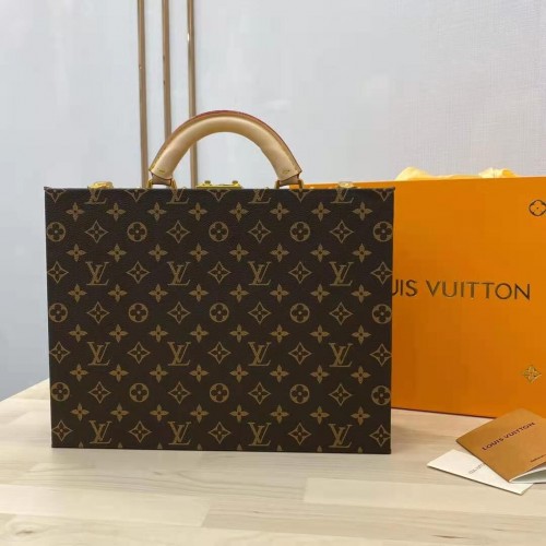 Louis Vuitton Monogram Canvas Schatkist Origineel Leer 40688 Bruin