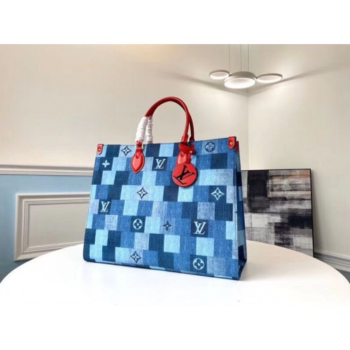 Louis Vuitton Monogram Damier Onthego Tas M44992 Blauw