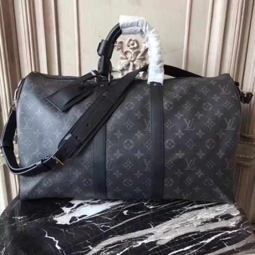 Louis Vuitton Monogram Eclipse Canvas KEEPALL 41418 LF Zwart