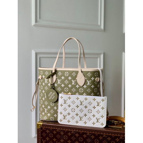 Louis Vuitton Monogram Empreinte NEVERFULL MM M46102 Groen&Grijs