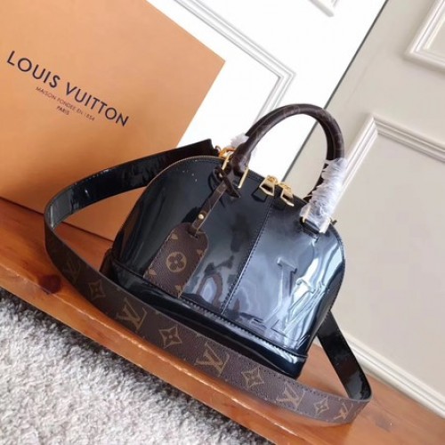 Louis Vuitton Monogram Vernis ALMA BB M54704 Zwart
