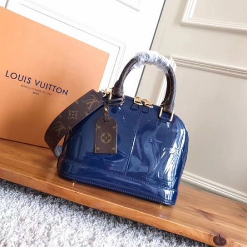 Louis Vuitton Monogram Vernis ALMA BB M54704 Blauw