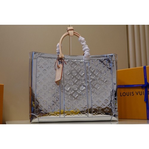 Louis Vuitton Monogram Vernis Sac Plat Tote Bag Lakleer M46121 Zilver