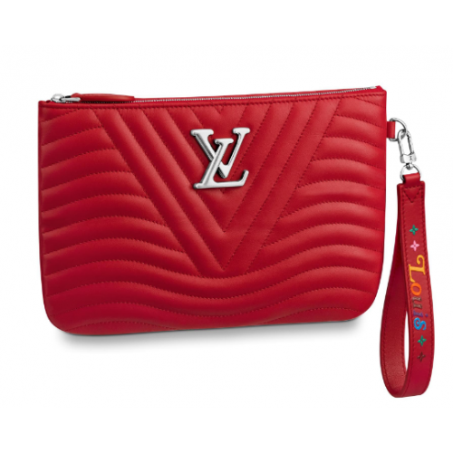 Louis Vuitton NEW WAVE Rits Clutch tas M67500 rood