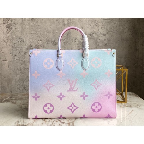 Louis Vuitton ONTHEGO GM Dip Dye Pastel M46076 Roze & Blauw