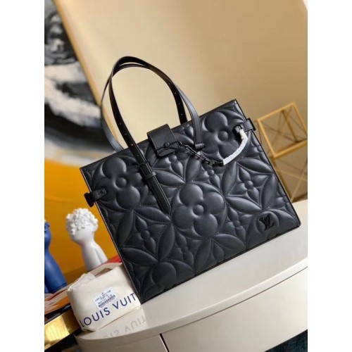 Louis Vuitton ONTHEGO Originele Leren Tas M60725 Zwart