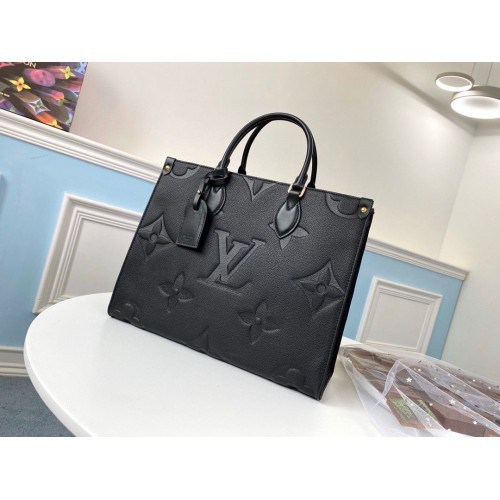 Louis Vuitton ONTHEGO originele leren medium tas M45040 zwart