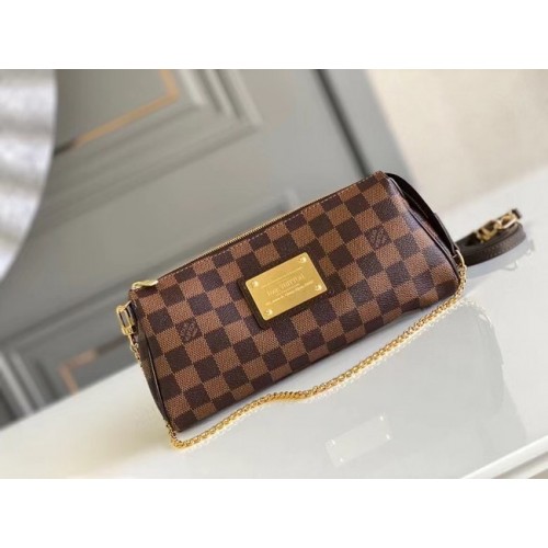 Louis Vuitton Originele Damier Ebene Canvas Eva Clutch N55213