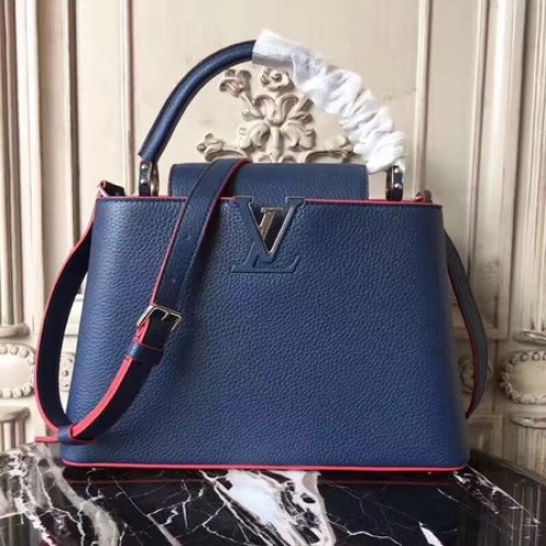 Louis Vuitton origineel leer CAPUCINES PM M42450 blauw