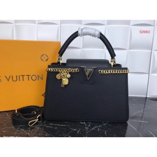 Louis Vuitton origineel leer CAPUCINES PM M52963 zwart