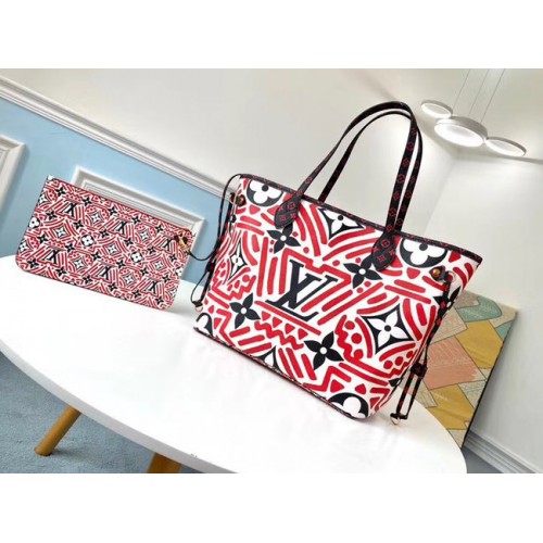 Louis Vuitton Origineel Monogram Canvas NEVERFULL M44676 rood