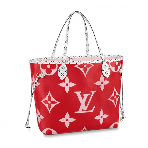 Louis Vuitton Origineel Monogram Canvas NEVERFULL MM M44567 Rood