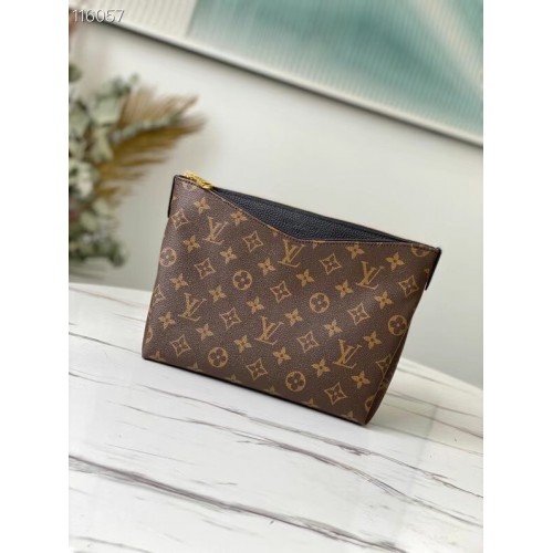 Louis Vuitton Original Monogram Canvas Zipper Clutch tas M64125 zwart