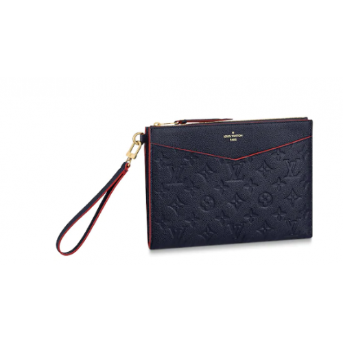 Louis Vuitton Original Monogram Empreinte Clutch tas MELANIE M68705 Marineblauw